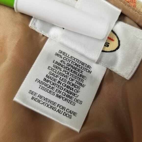 Talbots Orange Tan Embroidered Lined Side Zip Skirt Excellent Size 8 - Picture 5 of 5